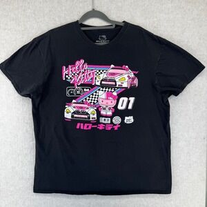 Hello Kitty Mens XL Sanrio Tokyo Speed Racing T-Shirt Black